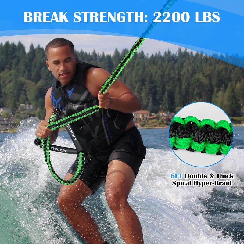 SETYPARY 25ft Wakesurf Rope and Handle, Floating Wake Surf, 6 Section Removeable Surf Tow - Image 2